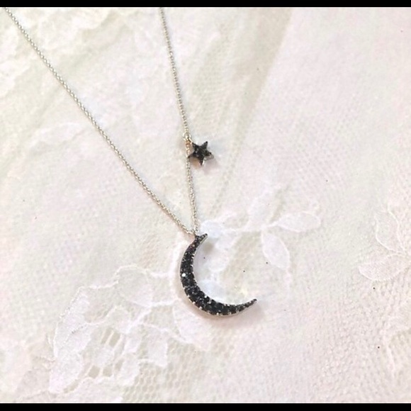 🌜Moon star necklace,Crescent moon choker necklace - Picture 2 of 3